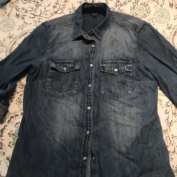 J. Crew Tops - J Crew Denim Snap ButtonDown EUC